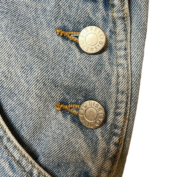 RARE EUC Vintage 90’s Disney Americana Mickey Mouse Flag Denim Jumper Medium - Picture 5 of 9